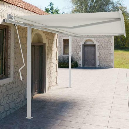 vidaXL fehér vas napellenzőrúdszett 450 x 245 cm 