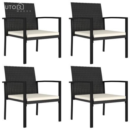 vidaXL 4 db fekete polyrattan kerti étkezőszék