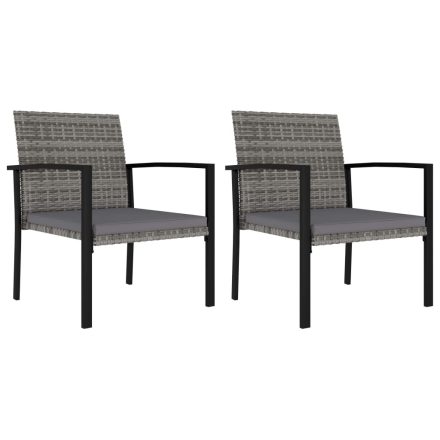 vidaXL 2 db szürke kerti polyrattan étkezőszék