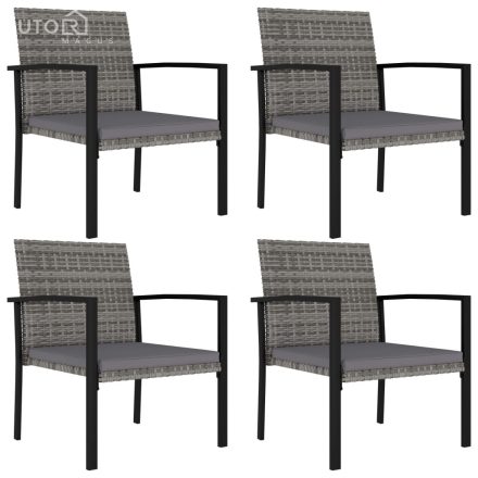 vidaXL 4 db szürke kerti polyrattan étkezőszék