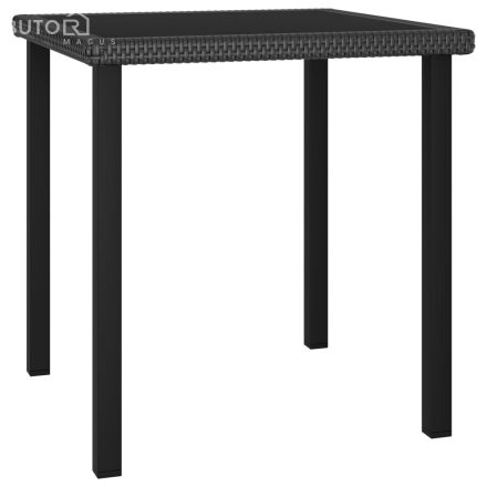 vidaXL fekete polyrattan kerti étkezőasztal 70 x 70 x 73 cm