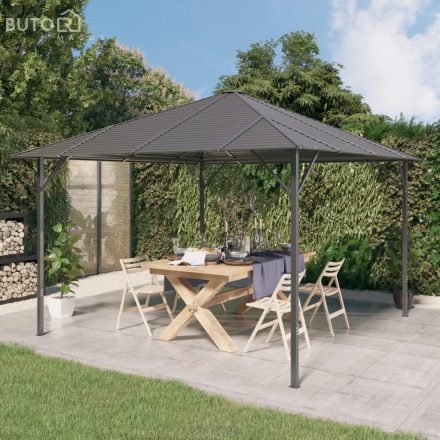 vidaXL antracitszürke pavilon tetővel 3 x 3 m