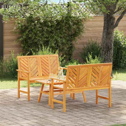 vidaXL Kerti lounge szett 2 pcs Barna Tömör akácfa