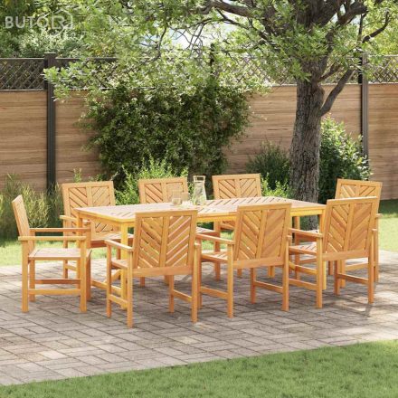 vidaXL Kerti étkező székek 8 pcs Barna 59 x 62.5 x 89 cm tömör akácfa