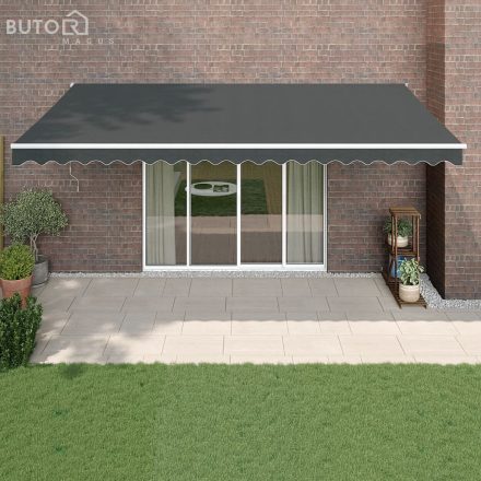 vidaXL antracit szövet és alumínium behúzható napellenző 5 x 3 m