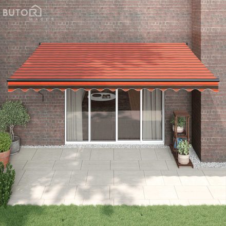 vidaXL narancssárga-barna automata behúzható napellenző 4 x 3 m