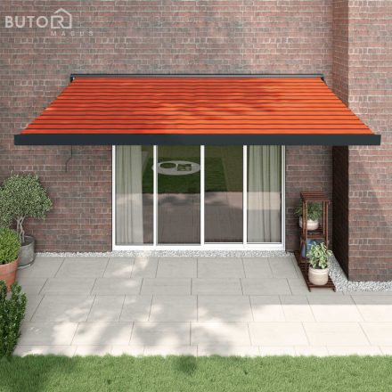 vidaXL narancs-barna szövet és alumínium behúzható napellenző 3x2,5 m