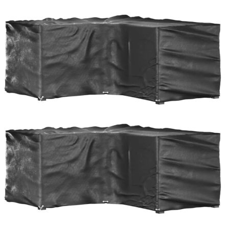 vidaXL 2 db L-alakú kerti bútorhuzat 16 fűzőlyukkal 215x215x90 cm