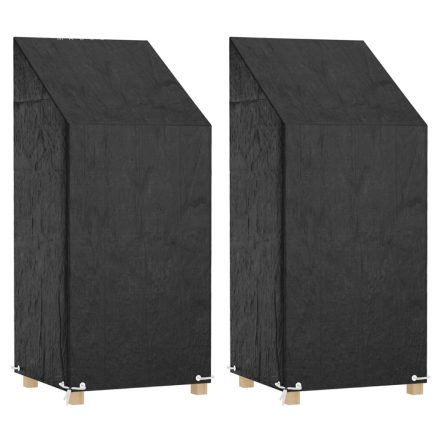 vidaXL 2 db polietilén kerti székhuzat 8 fűzőlyukkal 65x65x110/150 cm