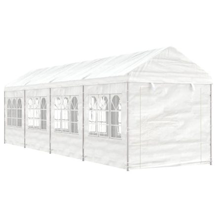 vidaXL fehér polietilén pavilon tetővel 8,92 x 2,28 x 2,69 m