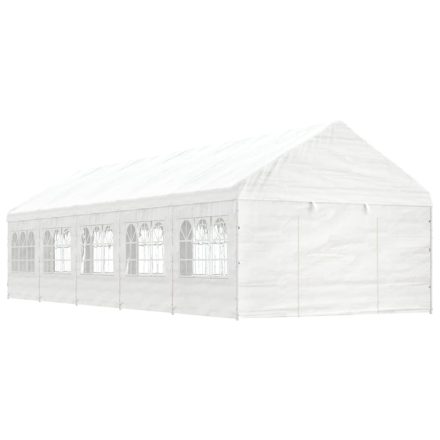 vidaXL fehér polietilén pavilon tetővel 11,15 x 4,08 x 3,22 m