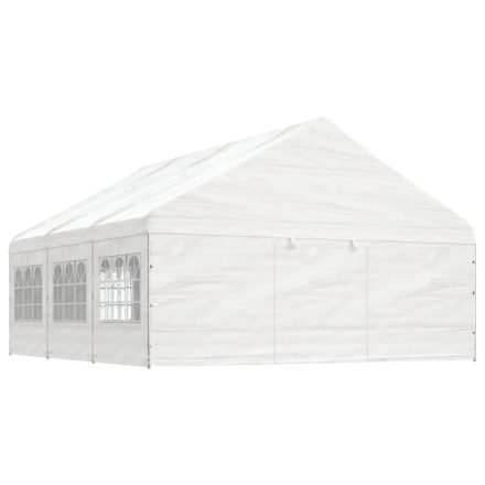 vidaXL fehér polietilén pavilon tetővel 6,69 x 5,88 x 3,75 m