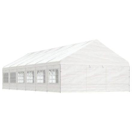vidaXL fehér polietilén pavilon tetővel 13,38 x 5,88 x 3,75 m