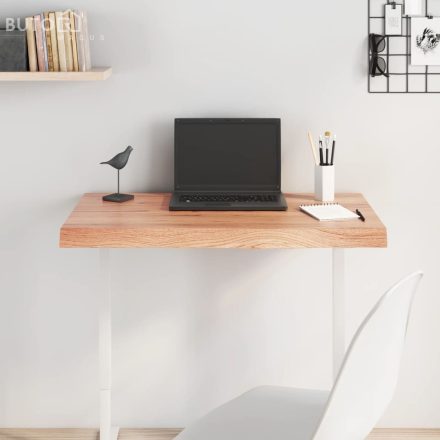 vidaXL világosbarna kezelt tömör tölgyfa asztallap 80x40x(2-6) cm