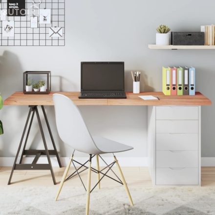 vidaXL világosbarna kezelt tömör tölgyfa asztallap 160x50x(2-4) cm