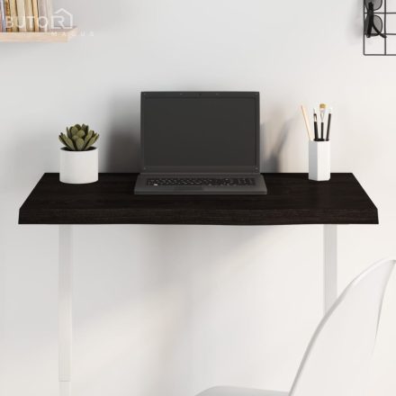 vidaXL sötétbarna kezelt tömör tölgyfa asztallap 80x40x(2-4) cm