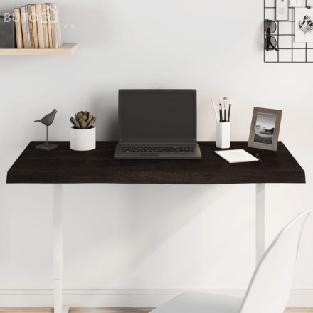 vidaXL sötétbarna kezelt tömör tölgyfa asztallap 100x40x(2-4) cm