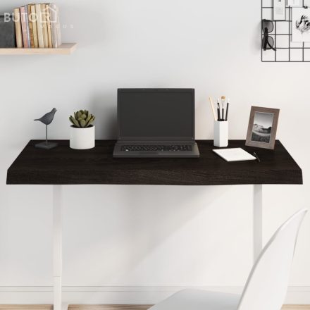 vidaXL sötétbarna kezelt tömör tölgyfa asztallap 100x40x(2-6) cm