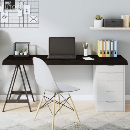 vidaXL sötétbarna kezelt tömör tölgyfa asztallap 160x50x(2-6) cm