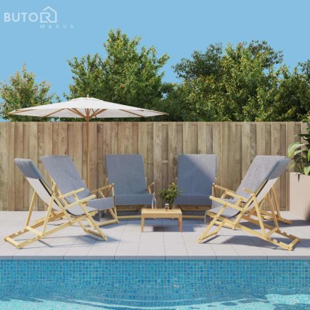 vidaXL 6 db szürke 400 GSM szövet strandtörölköző 60 x 135 cm