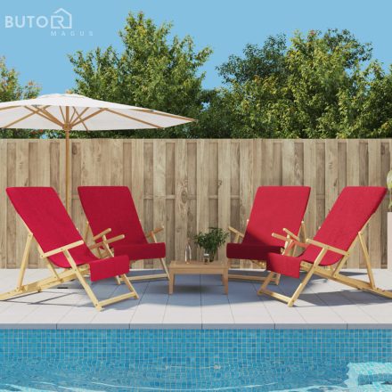 vidaXL 4 db burgundi vörös 400 GSM szövet strandtörölköző 60 x 135 cm