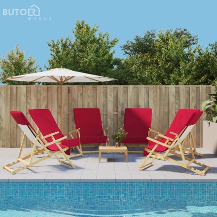 vidaXL 6 db burgundi vörös 400 GSM szövet strandtörölköző 60 x 135 cm