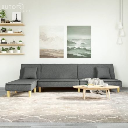 vidaXL sötétszürke L-alakú szövet kanapéágy 255x140x70 cm