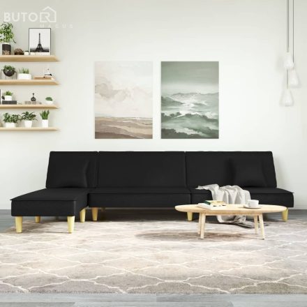 vidaXL fekete L-alakú szövet kanapéágy 255x140x70 cm