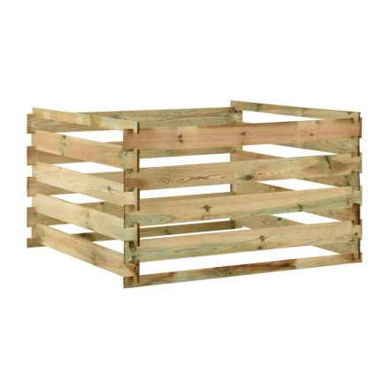 vidaXL lécezett impregnált fenyőfa kerti komposztáló 120x120x70 cm
