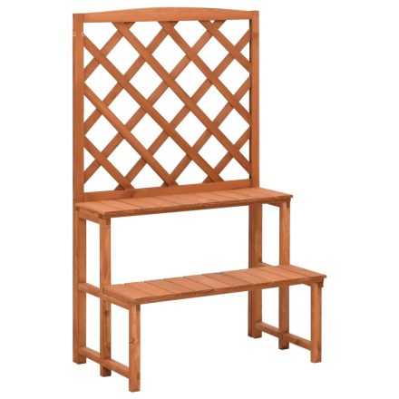 vidaXL tömör fenyőfa rácsos virágtartó állvány 70 x 42 x 115 cm