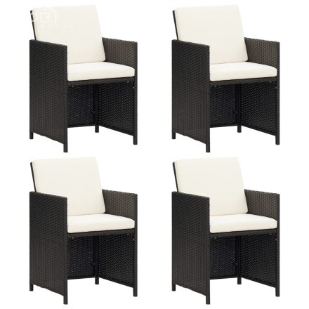 vidaXL 4 db fekete polyrattan kerti szék