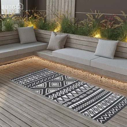 vidaXL kültéri szőnyeg ARAKIL fekete 80x150 cm PP