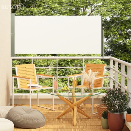 vidaXL krémszínű kihúzható oldalsó terasznapellenző 140 x 300 cm