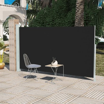 vidaXL fekete behúzható oldalsó terasz napellenző 160 x 300 cm
