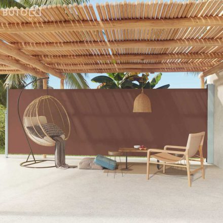 vidaXL barna behúzható oldalsó terasznapellenző 180 x 600 cm