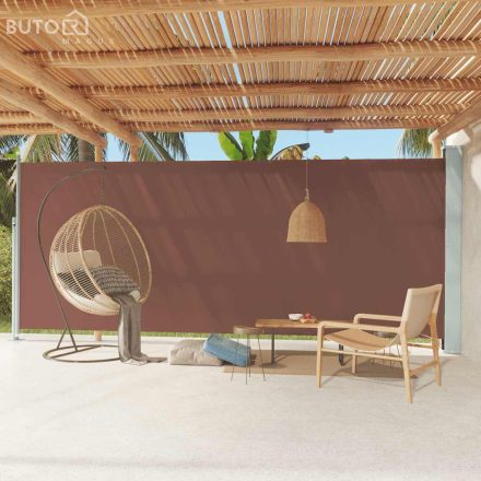 vidaXL barna behúzható oldalsó terasznapellenző 220 x 600 cm