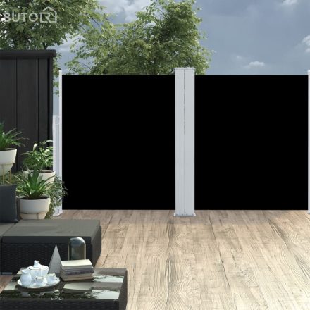 vidaXL fekete behúzható oldalsó napellenző 140 x 600 cm