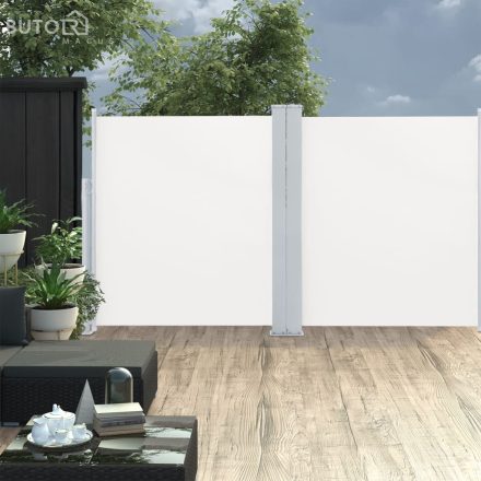 vidaXL krémszínű behúzható oldalsó napellenző 140 x 600 cm