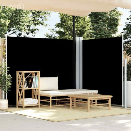 vidaXL fekete behúzható oldalsó napellenző 180 x 600 cm
