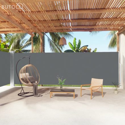 vidaXL antracitszürke behúzható oldalsó napellenző 200 x 1000 cm