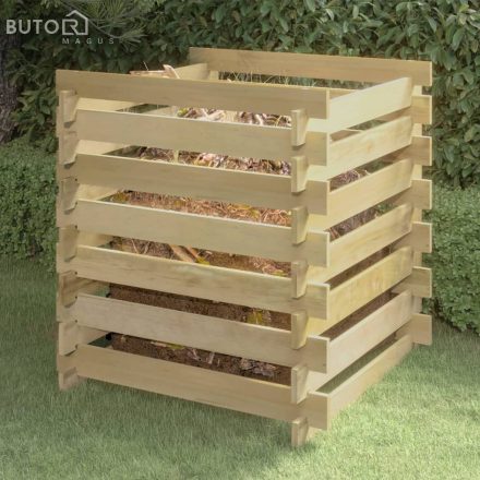 vidaXL lécezett impregnált fenyőfa kerti komposztáló 90 x 90 x 90 cm
