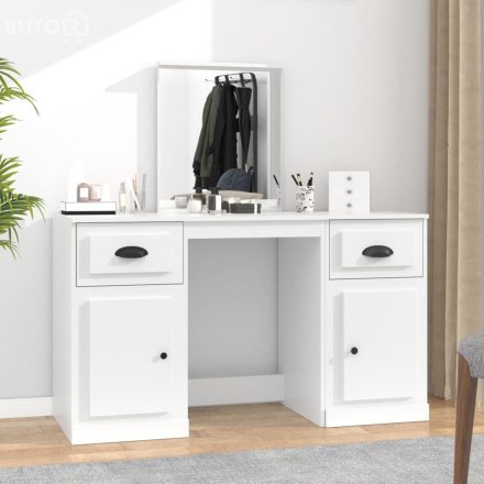 vidaXL fehér fésülködőasztal tükörrel 130 x 50 x 132,5 cm