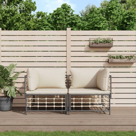 vidaXL 2 db szürke polyrattan moduláris sarokkanapé párnával