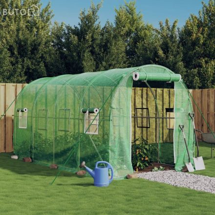 vidaXL zöld acélvázas melegház 8 m² 4 x 2 x 2 m