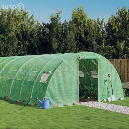 vidaXL zöld acélvázas melegház 96 m² 24 x 4 x 2 m