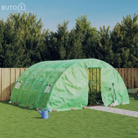vidaXL zöld acélvázas melegház 20 m² 5 x 4 x 2,3 m
