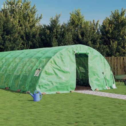 vidaXL zöld acélvázas melegház 120 m² 24 x 5 x 2,3 m