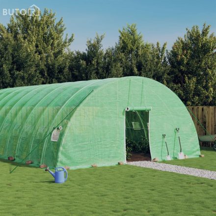 vidaXL zöld acélvázas melegház 72 m² 12 x 6 x 2,85 m