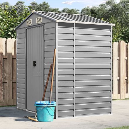 vidaXL világosszürke horganyzott acél kerti fészer 191 x 130 x 198 cm