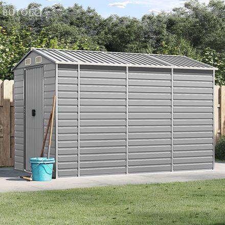 vidaXL világosszürke horganyzott acél kerti fészer 191 x 300 x 198 cm